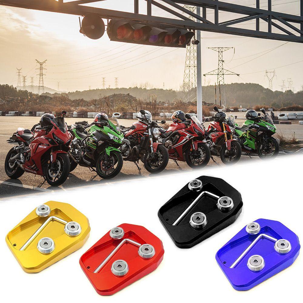 Populer Kaki Ekstensi Pad Pembesar Suku Cadang Motor Side Stand Kickstand Side Kick Stand Untuk Yamaha MT09 2013-2017