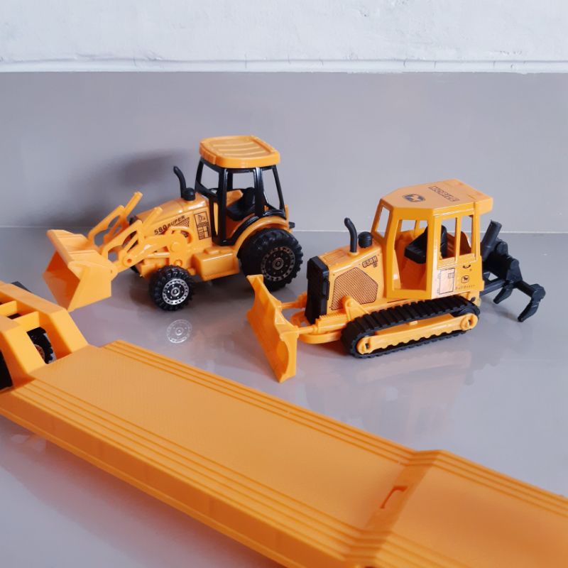 Diecast Set Contruction Alloy Mainan Miniatur Truck Buldozer Traktor