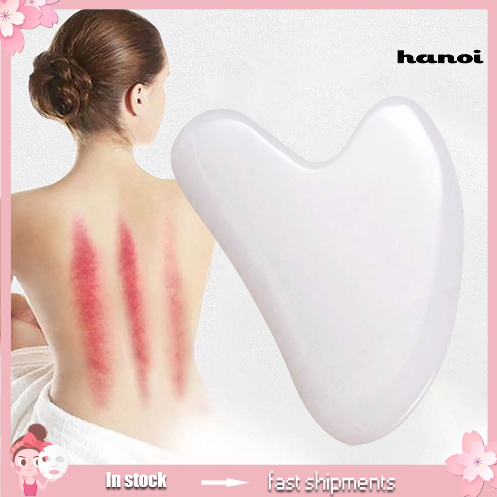 HQTM_Guasha Board Heart-Shaped Lift Skin Synthetic Body Massage White Scraper Board for Face