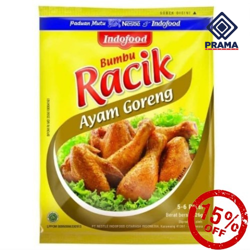 

INDOFOOD BUMBU RACIK AYAM GORENG 1C100P PRAMA BORMA