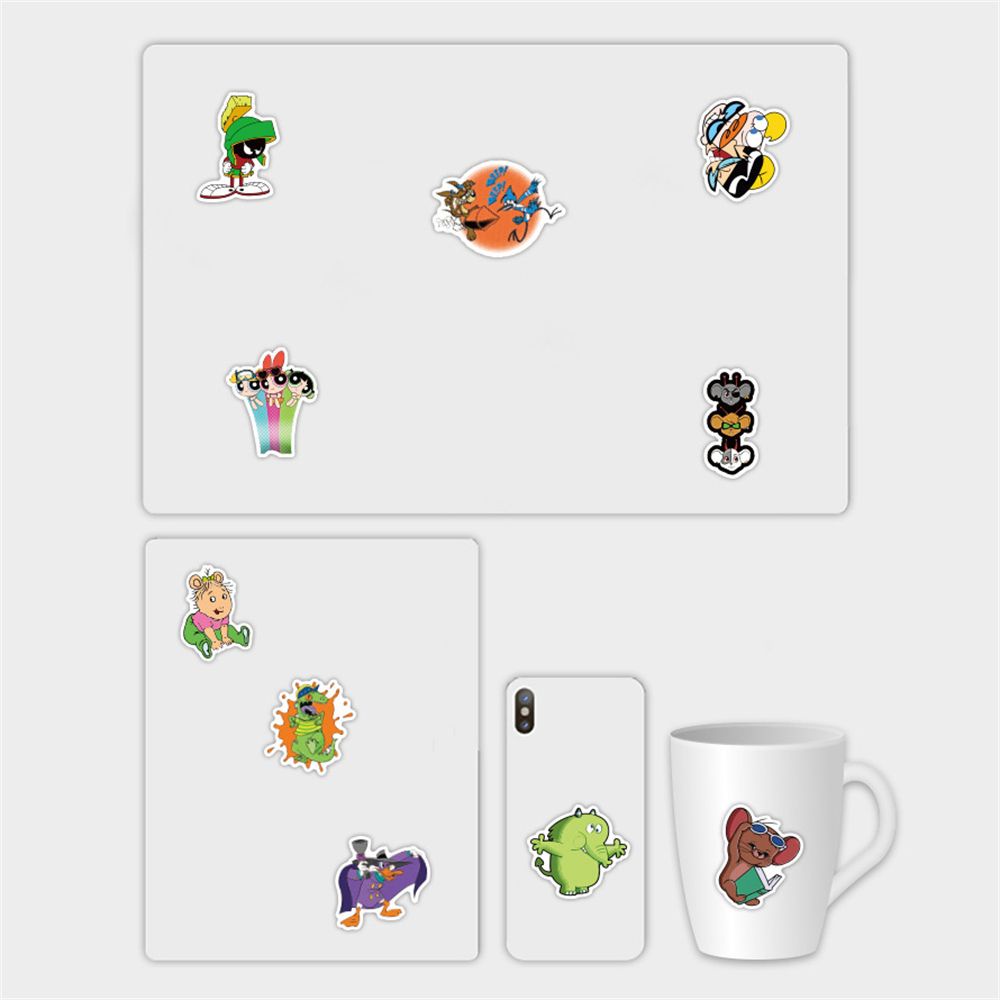 QUINTON Multi Use Mixed Classic Cartoon Sticker DIY Toy Sticker The Powerpuff Girls Cartoon Anime Stickers Notebook Graffiti Stickers Waterproof Sticker Decals Stationery Sticker For Car Guitar Cartoon Decals Popeye the Sailor