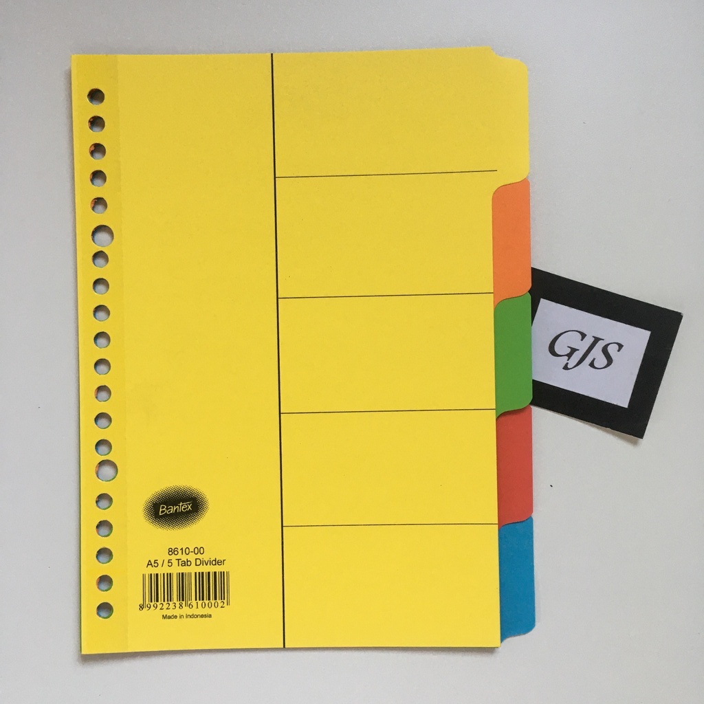

Divider A5 /5 tab Bantex 8610-00/Penyekat loose leaf