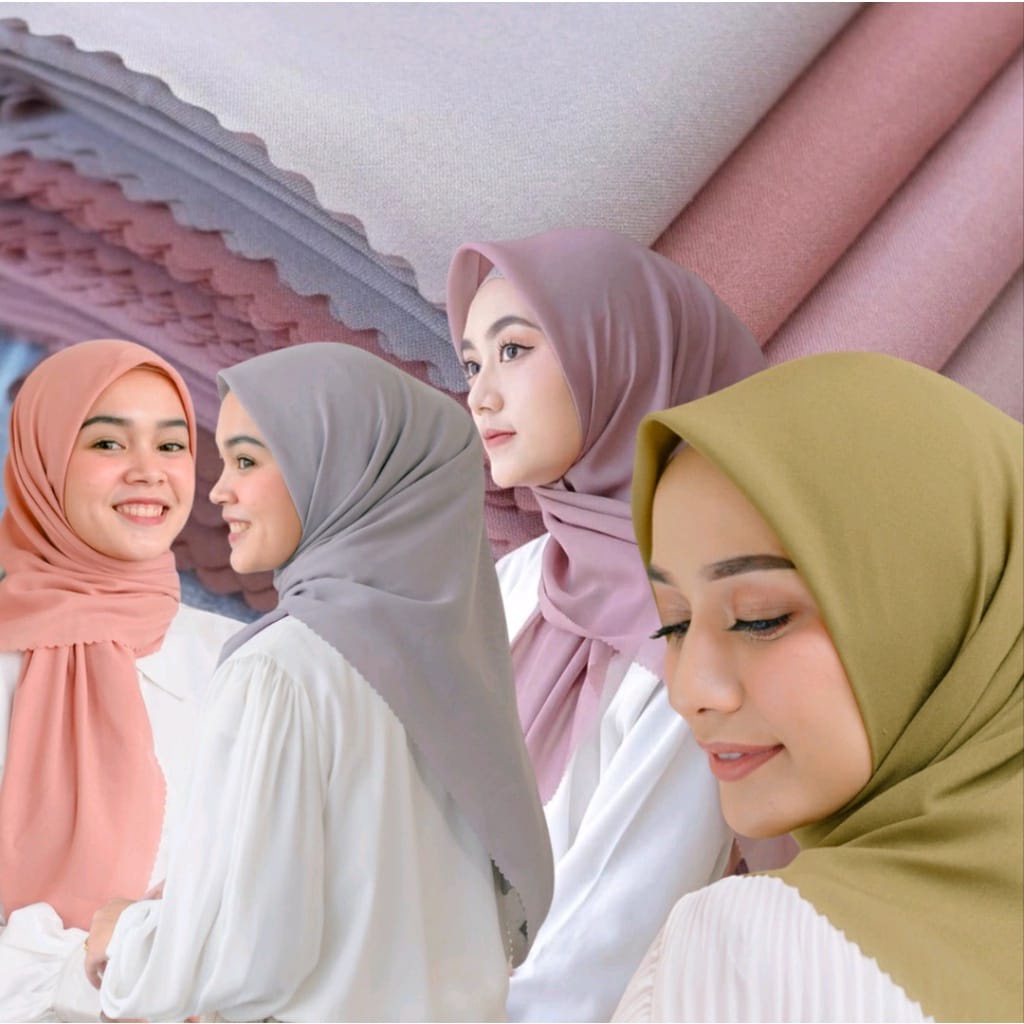 Jibab Segiempat Bella Square Rawis dan Lasercut Murah / Kerudung Segiempat