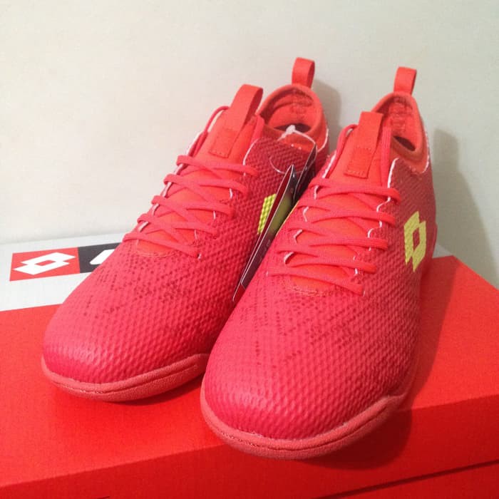 Sepatu Futsal Lotto Spark IN Solar Red Yellow Original
