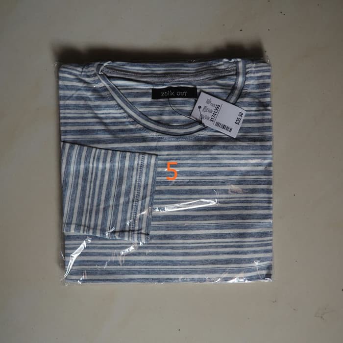 11 Macam Baju / Kaos Salur Lengan Panjang / Stripped / Belang / Wanita