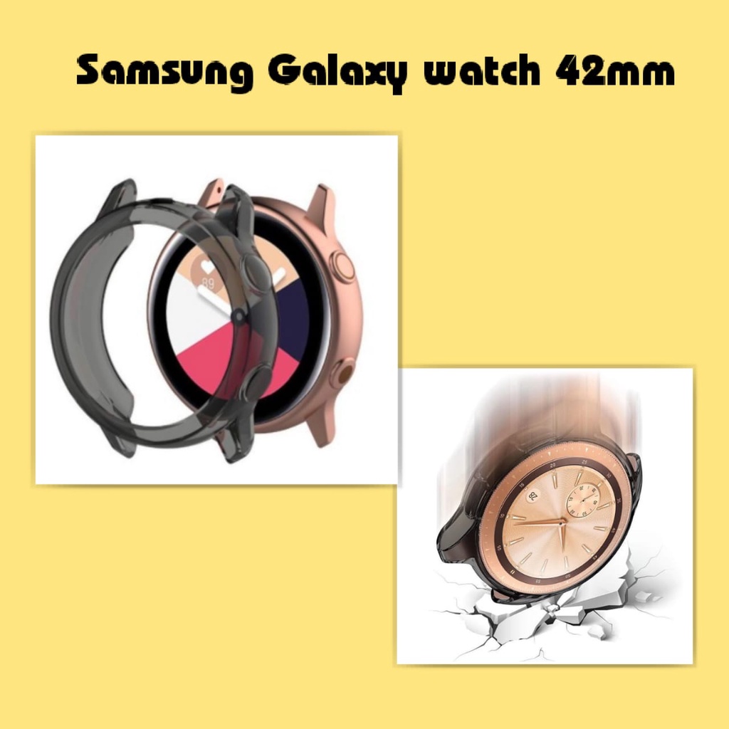 BUMPER SAMSUNG GW CASE WATCH - PROTECTOR TPU SOFT BLACK TRANS -- FOR SAMSUNG GALAXY WATCH 42 MM