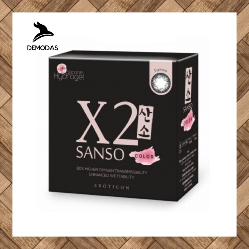 Softlens Sanso Black X2 Gratis Minus Normal Mocha Espresso Ebony Demodas Glasses Soflen Kontak Lens Lensa Kontak