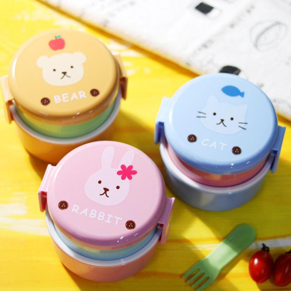 R-FLOWER Kids Lunch Box Cute Animal Kotak Buah Anak Microwave Gaya Jepang