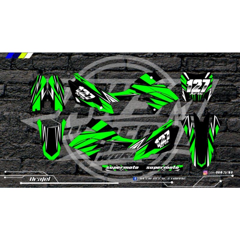 decal custon dtracker hijau hitam terbaru