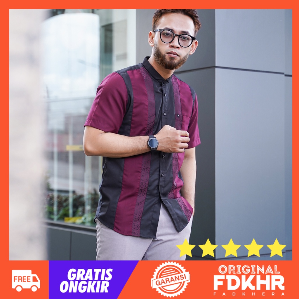 KEMEJA KOKO MODERN LENGAN PANJANG LENGAN PENDEK KEMEJA KASUAL KEMEJA KERJA BAJU PRIA MOKTAR FADKHERA
