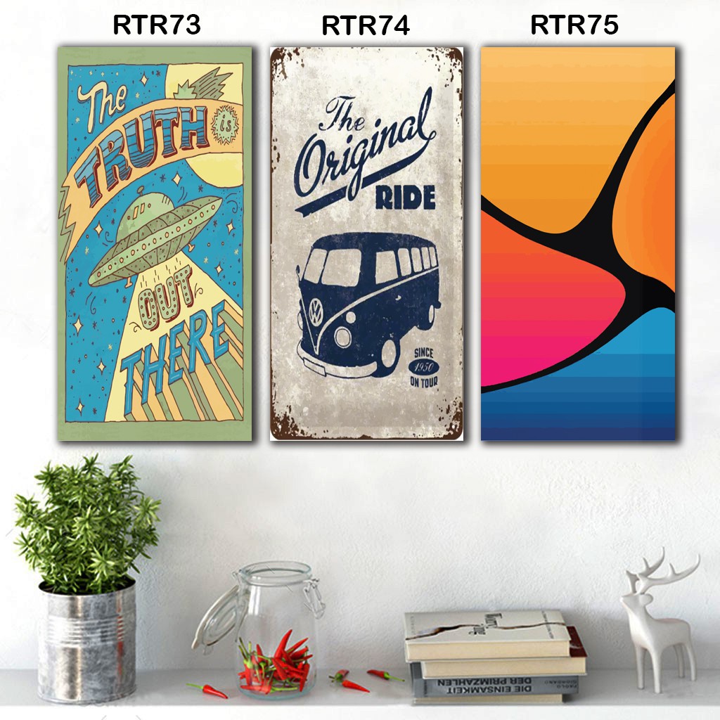 Dekosistem - Hiasan dinding kayu estetik pajangan Rumah Kamar Cafe Retro poster