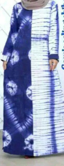 Gamis Shibori Seling Gamis Batik Cantik Biru Jumputan Bagus Seragaman Pesta Gamis Syari Asli Solo