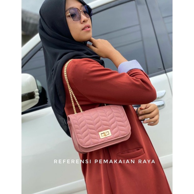 Premium Raya Bordir Key Leaf Tas Selempang Wanita