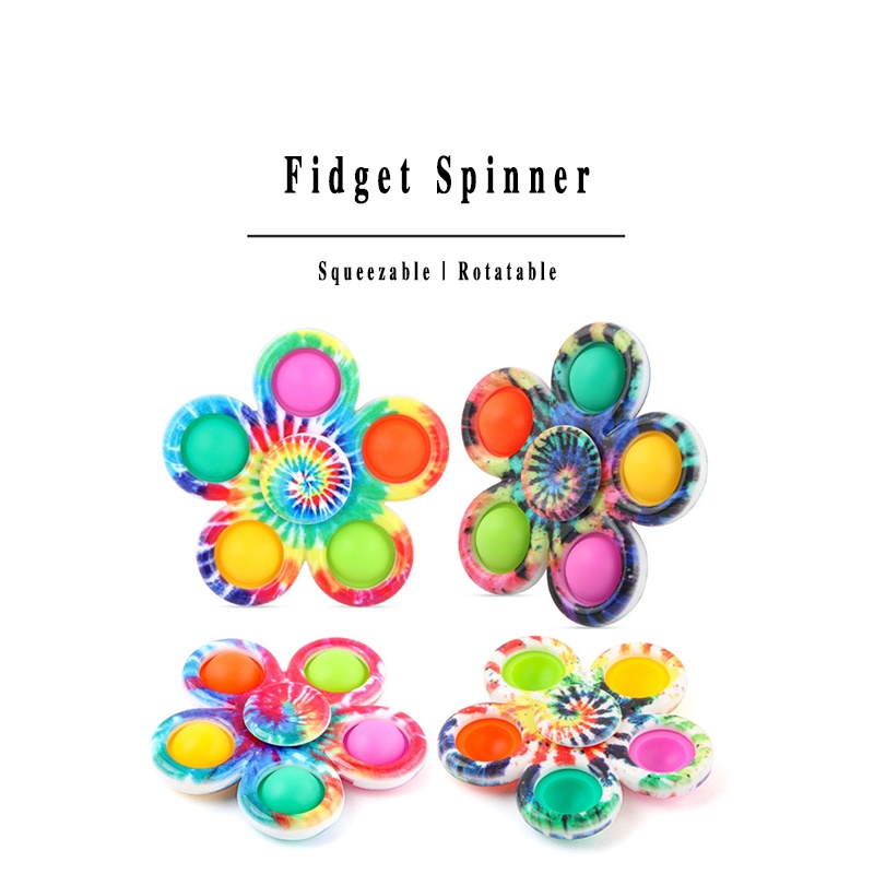 Warna-warni/Fidget Spinner/Dorong Pop Ini Gelisah/Berputar Jari Stres Relief Mainan Anak-anak Dewasa - ol