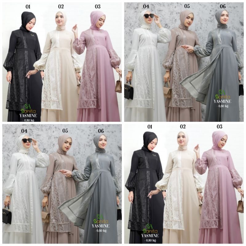 YASMINE DRESS BY SANITA / GAMIS FORMAL PREMIUM / GAMIS KANTOR / GAMIS PESTA / GAMIS KONDANGAN