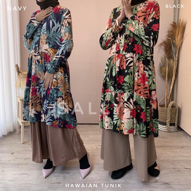 Hawaian tunik rayon