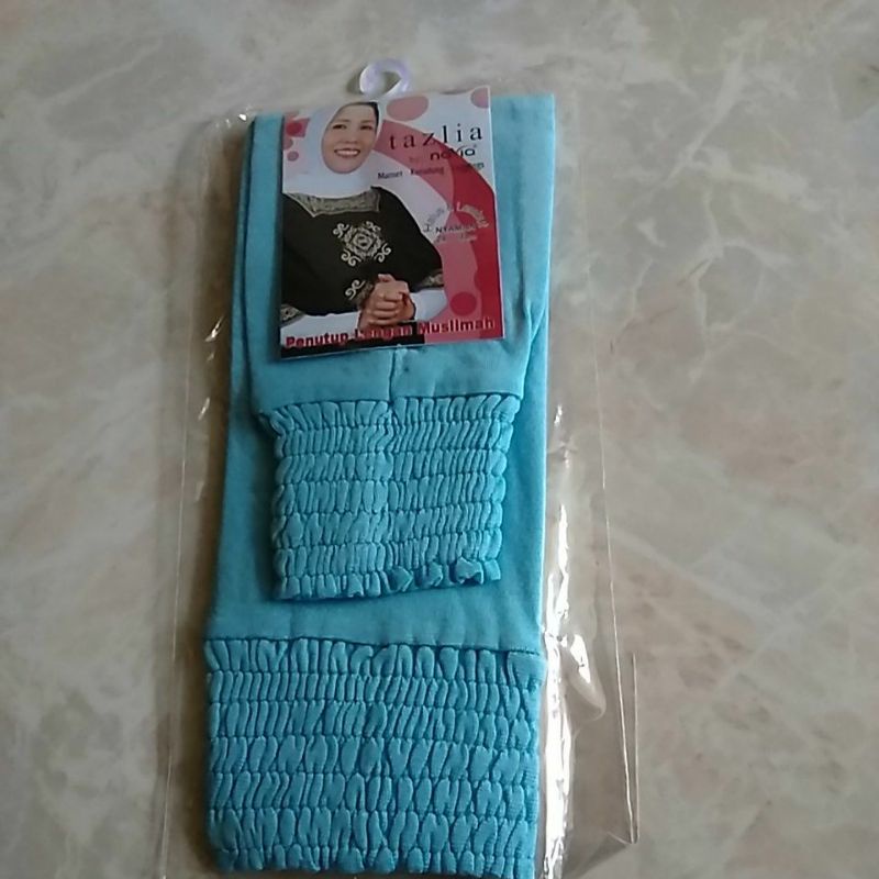 manset tangan kerut pendek /manset tangan original TAZLIA/manset SMOKE-Biru muda