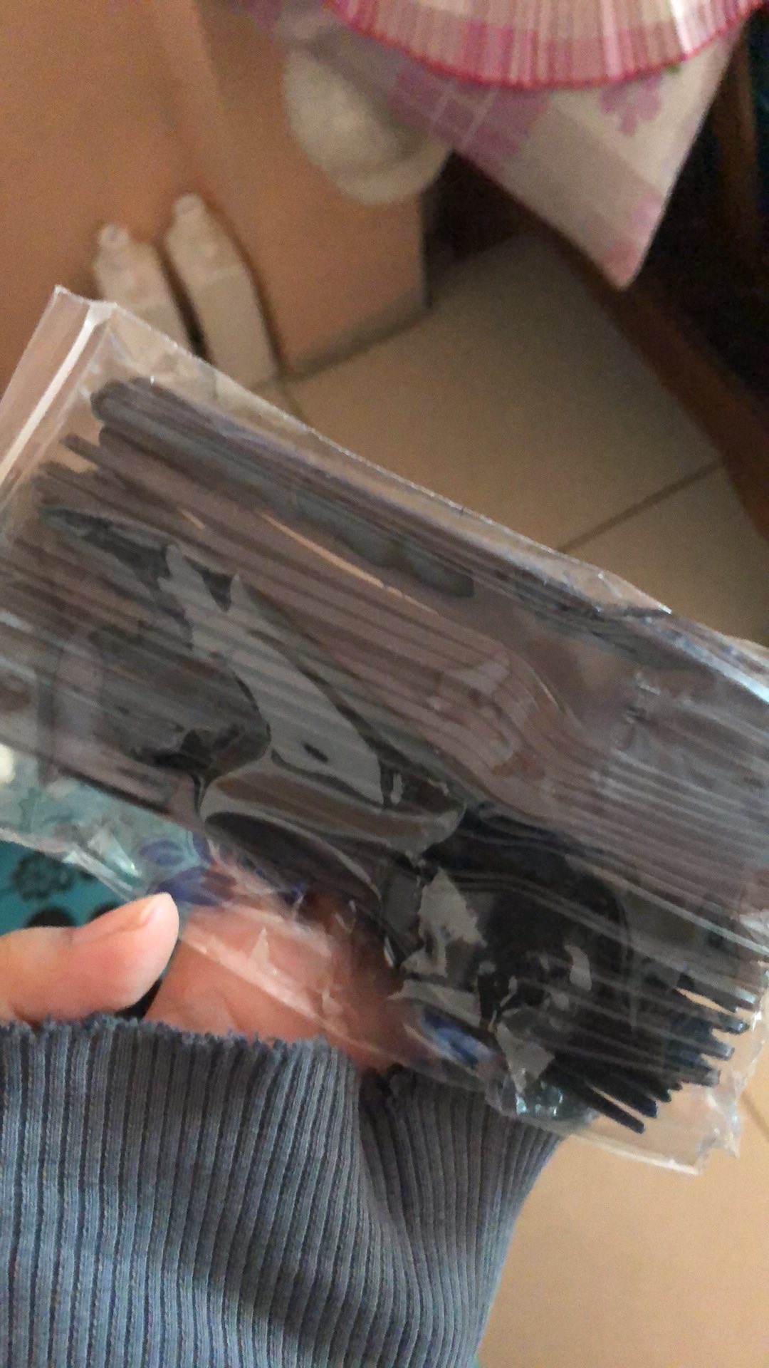 Garpu Makan Plastik Hitam