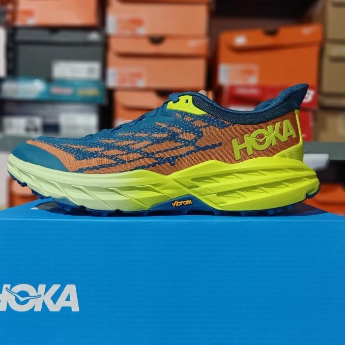 SEPATU LARI PRIA TRAIL HOKA ONE ONE SPEEDGOAT 5 WIDE 2E BLUE ORIGINAL