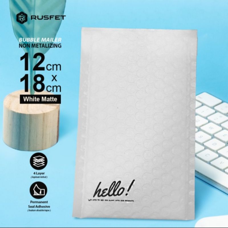 Amplop Bubble Wrap RUSFET WHITE Bubble Bag Mailer Premium