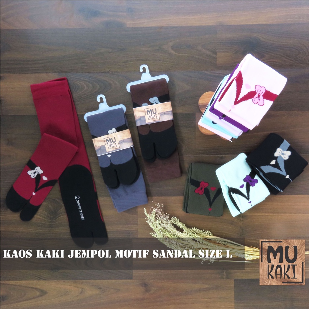 Kaos Kaki Jempol Muslimah Motif Sandal Warna Nylon Premium Mukaki