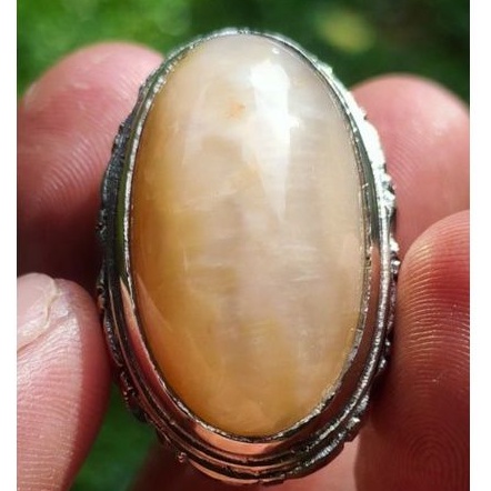 Cincin Batu Akik PANDAN SUTRA KENDIT CHALSEDONY Asli batu alam bukan sintetis bukan kecubung anggur 