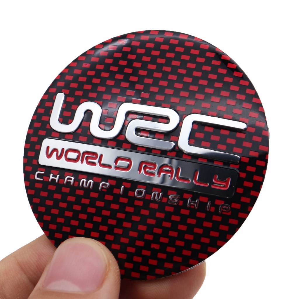 4pcs Stiker Emblem Logo WRC 56mm Untuk Tengah Velg Mobil