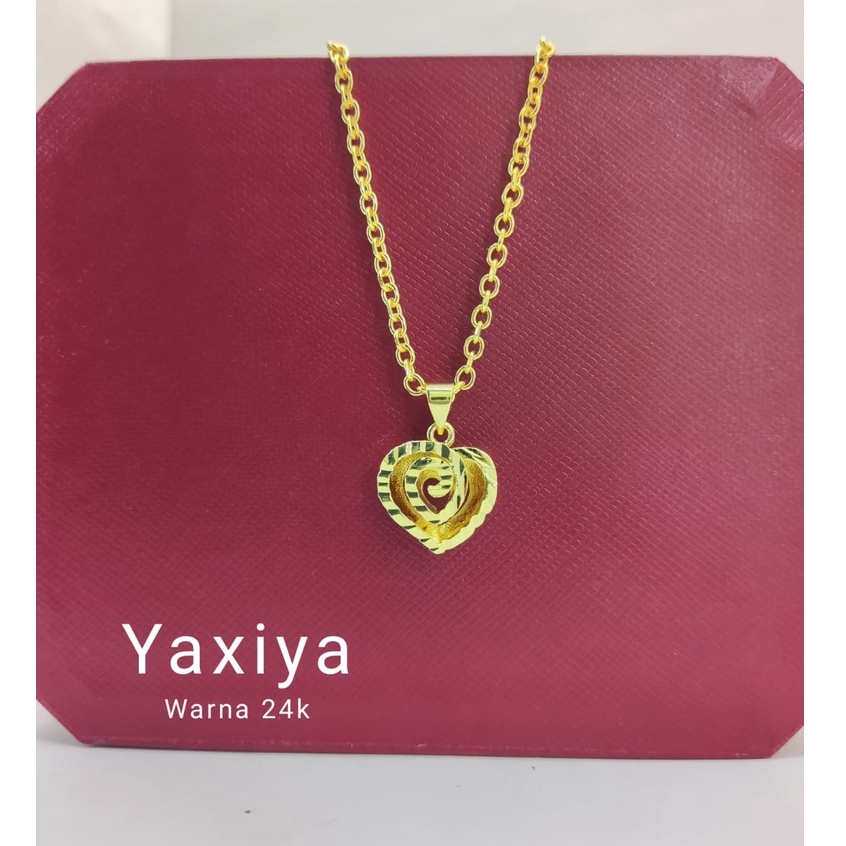 Kalung Yaxiya Love Asli Lapis Emas 24k