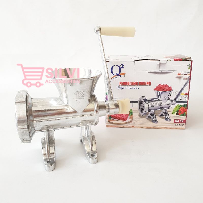 Alat Penggiling Daging Q2 8712 Gilingan Daging Manual Besi Stainless Meat Mincers Shopee Indonesia