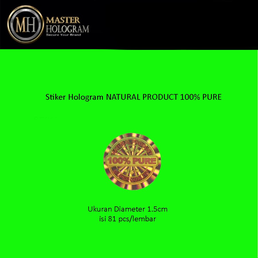 

Stiker Hologram NATURAL PRODUCT 100% PURE SH011