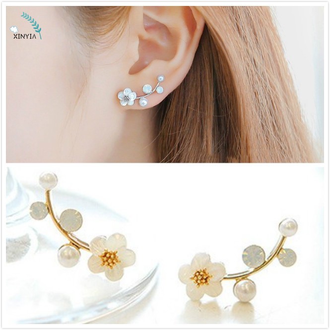 Anting Mutiara Bunga Shell Korea Anting Tusuk Wanita