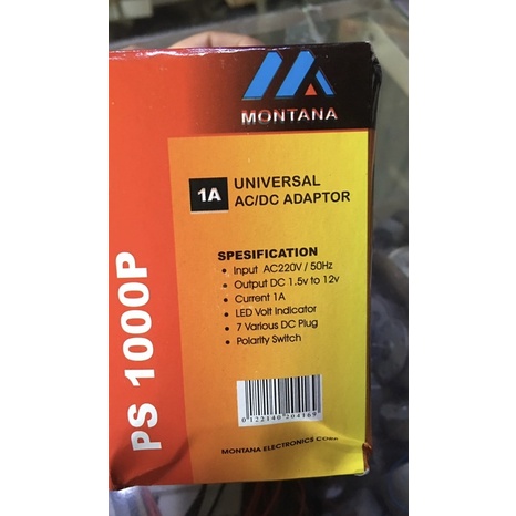 ADAPTOR UNIVERSAL MONTANA 1A PS1000P