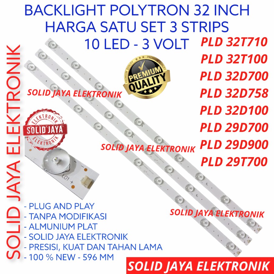 BACKLIGHT TV LED POLYTRON 32 INC PLD 32T100 32T106 32T700 32T710 32D100 32D700 32D758 32D900 LAMPU BL 10K 3V PLD-32T100 PLD-32T106 PLD-32T700 PLD-32T710 PLD-32D100 PLD-32D700 PLD32D758 PLD32D900 PLD32T100 PLD32T106 PLD32T700 PLD32T710 PLD32D100 10 KANCING