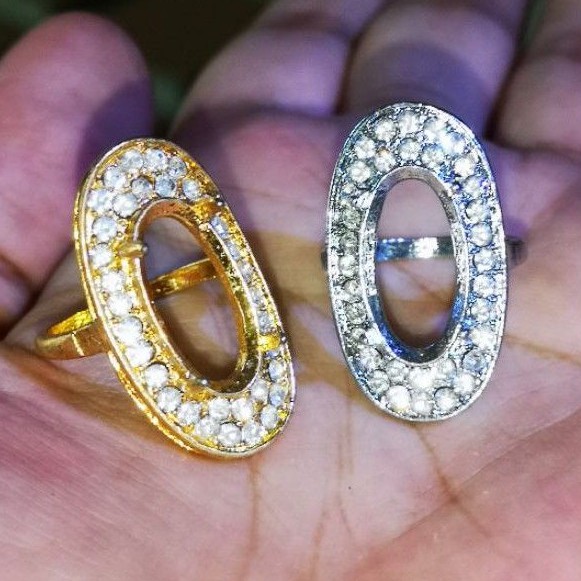 TERLARIS Ring Emban Wanita Alpaka Tabur Zircone High Quality Murmer