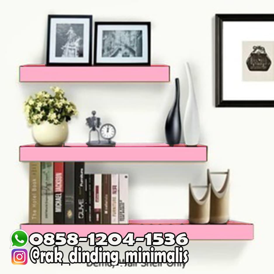 Rak Buku Dinding Minimalis Rak Susun 3 Buah Rak Tempel Papan