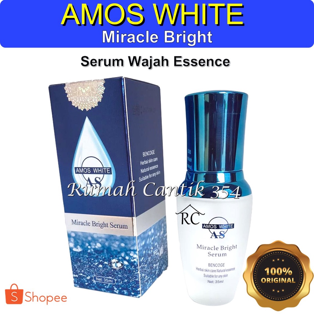 Amos White Miracle Bright Serum Rumah Cantik 354 Amos White Serum Essence Perawatan Wajah Amos Skin Care Original Import