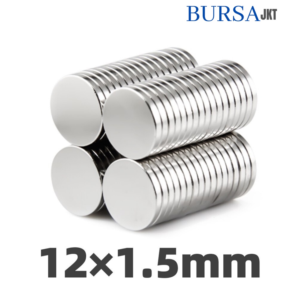 MAGNET SUPER KUAT N52 NEODYMIUM N52 BULAT STRONG NdFeB 12 x 1.5 MM