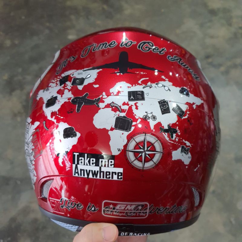 HELM GM EVO DEWASA MOTIF FLIGHT TRAVEL MAP