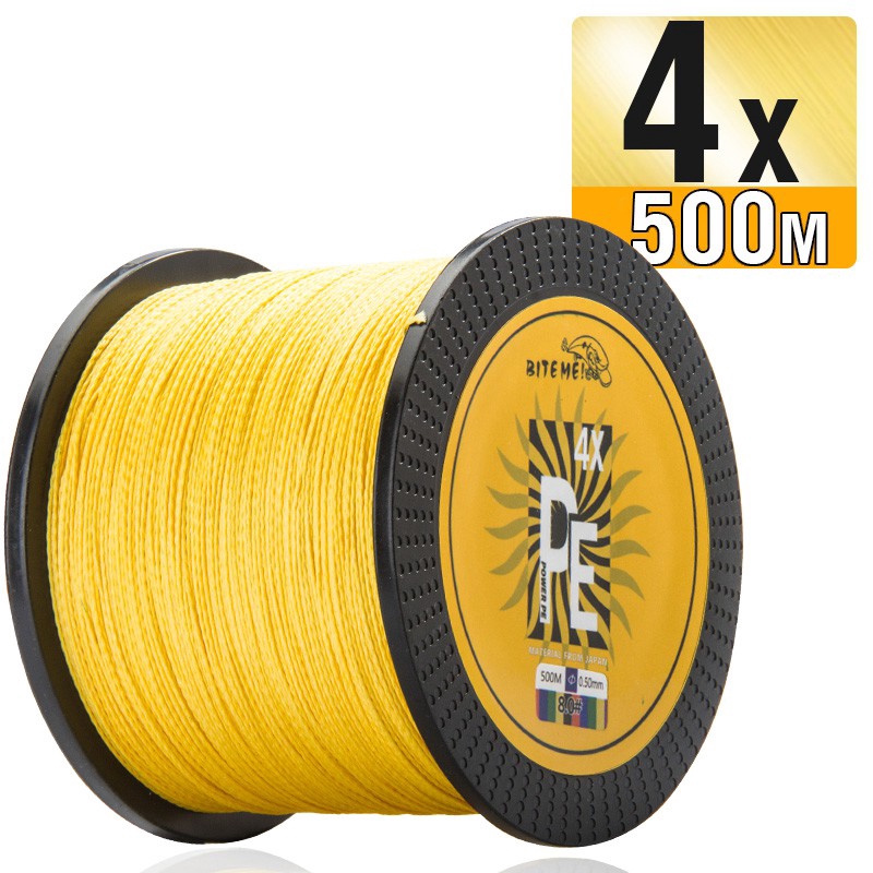 Biteme 4X Senar Pancing Pe Multifilamen 4 Untai 10-120lb Panjang 500m