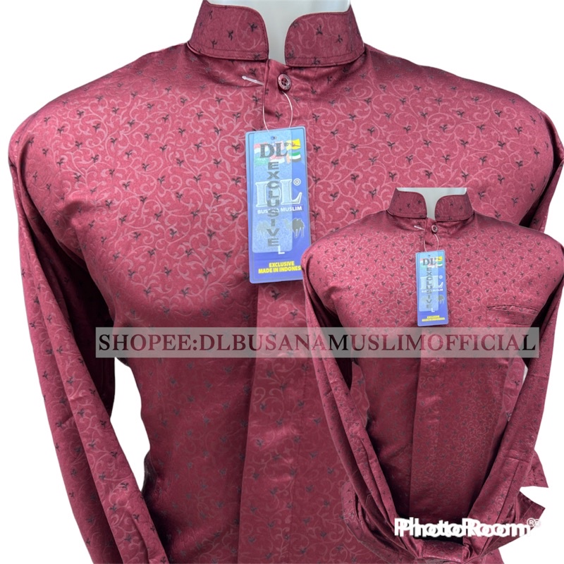 Kemeja Koko Pria, KEMKO PRIA DL Motif Keris, Baju Muslim DL, Baju Muslim Koko Pria Lengan Panjang Wa