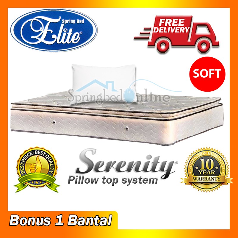 Matras Kasur Springbed Elite Serenity Impresa 90x200 PillowTop Harga Pabrik