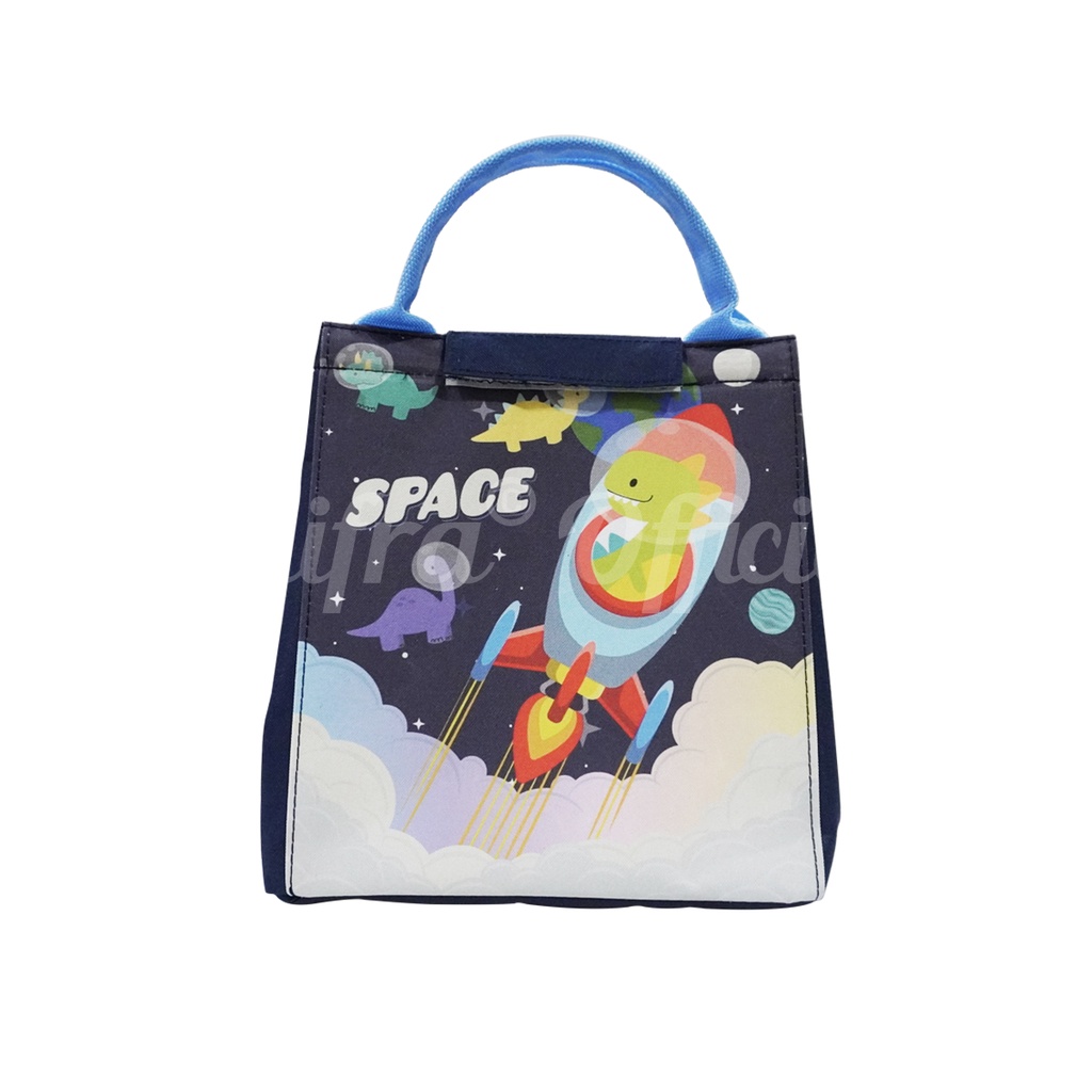 Shifra Tas Aluminium Foil Lunch Bag Tahan Panas Dingin Unicorn Dino Woman Space Colorful