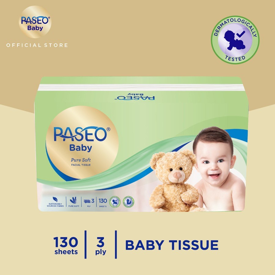 PASEO BABY TISSUE TISU PURE SOFT 50S / 130S - 3PLY