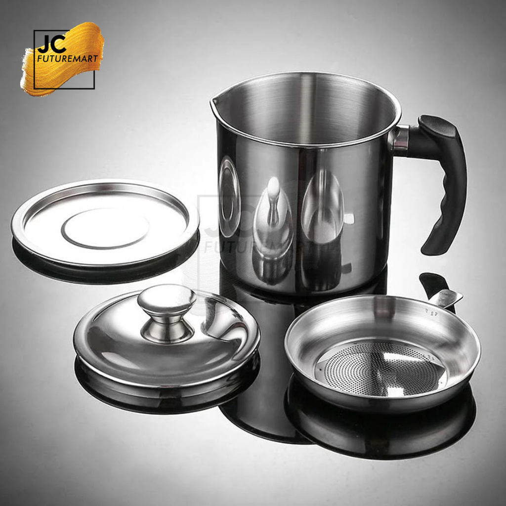 OIL POT NON-STICK 1300ML | SARINGAN TEMPAT MINYAK STAINLESS STEEL