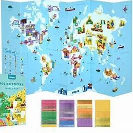 

W81F Mideer Post Sticker - World Map Mainan Edukasi Anak MD4111 UYU