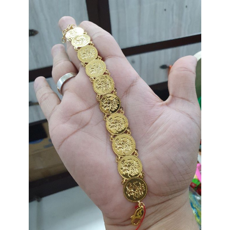 gelang emas koin extra rantai