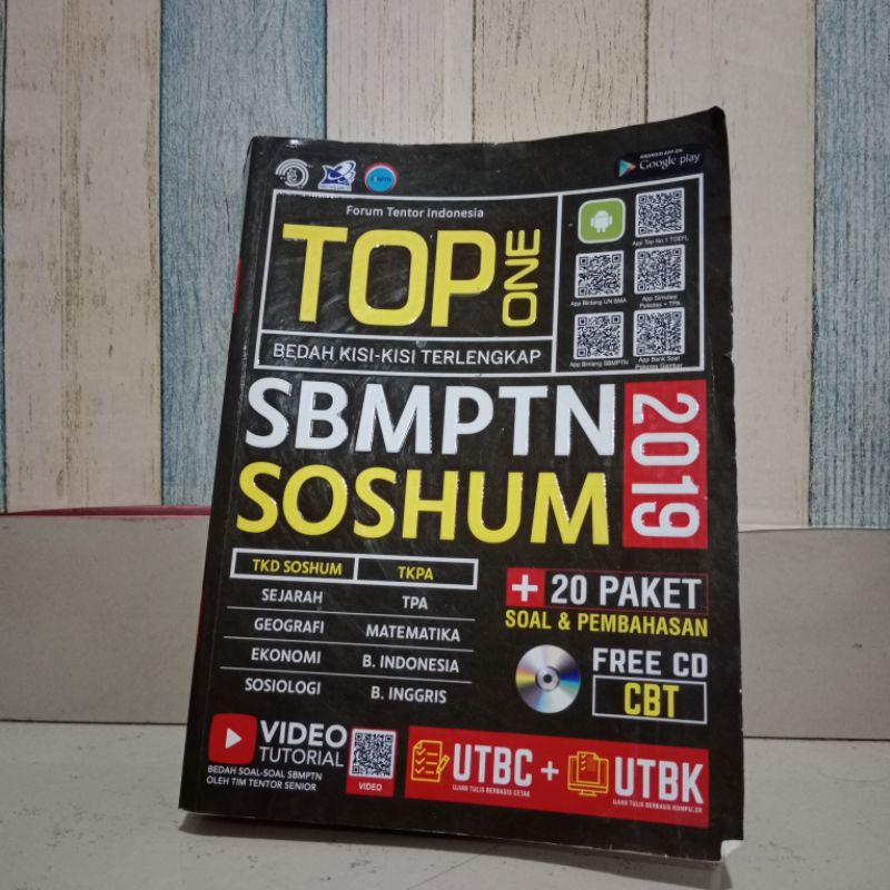 

BUKU TOP ONE SBMPTN SOSHUM 2019. BUKU BEKAS HARGA MURAH!. TAPI KUALITAS MASIH BAGUS