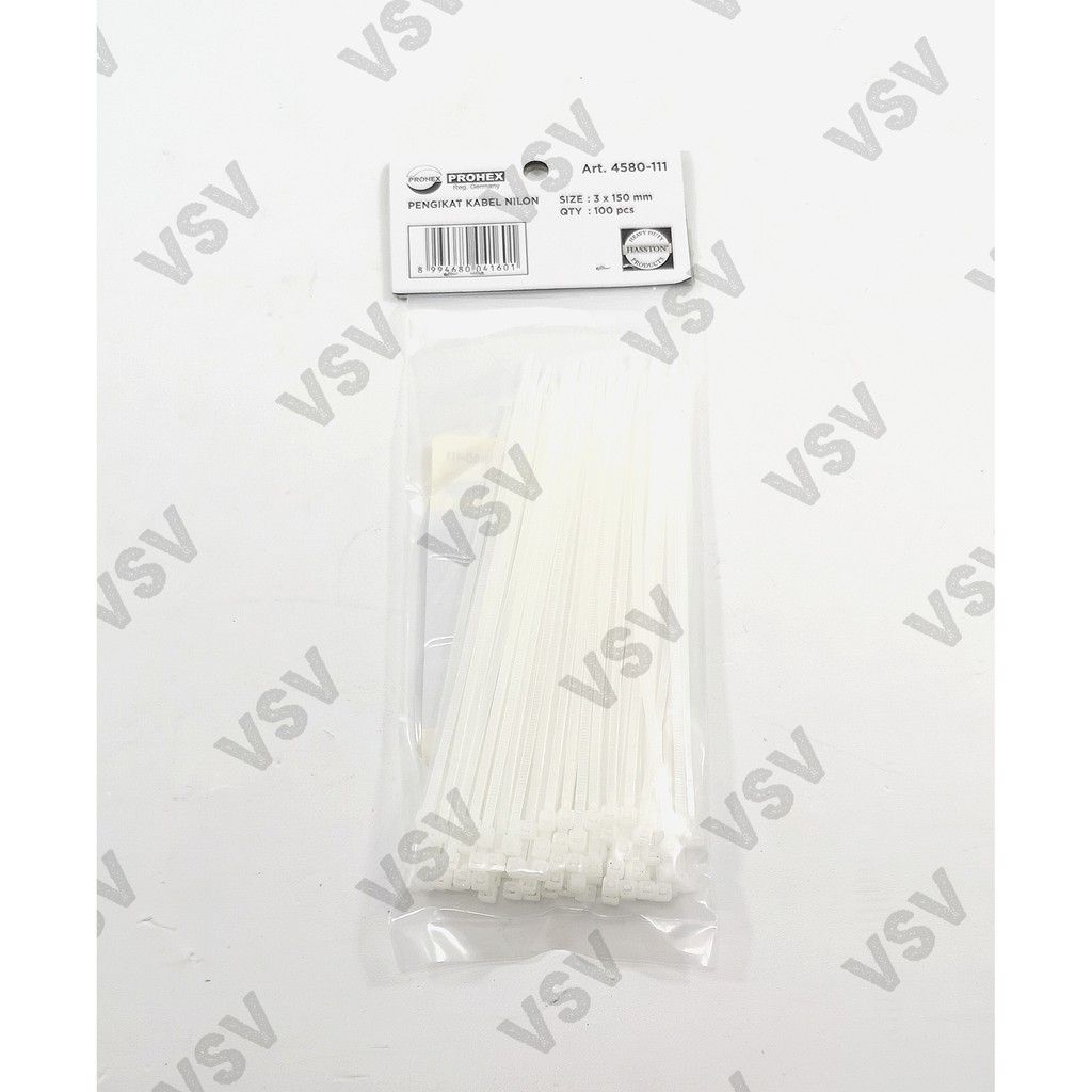Hasston Kabel ties 3x150mm putih 4580-111 Nylon Cable ties
