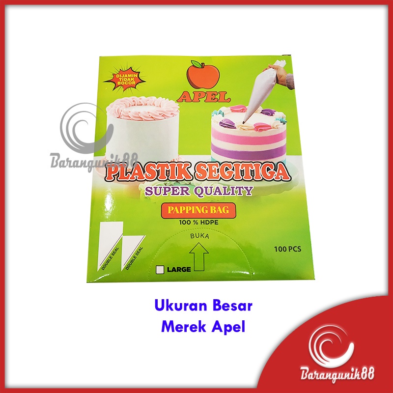 [Besar] Plastik Segitiga Papping Bag Piping Isi 100 Lembar Besar Menghias Butter Cream Kue