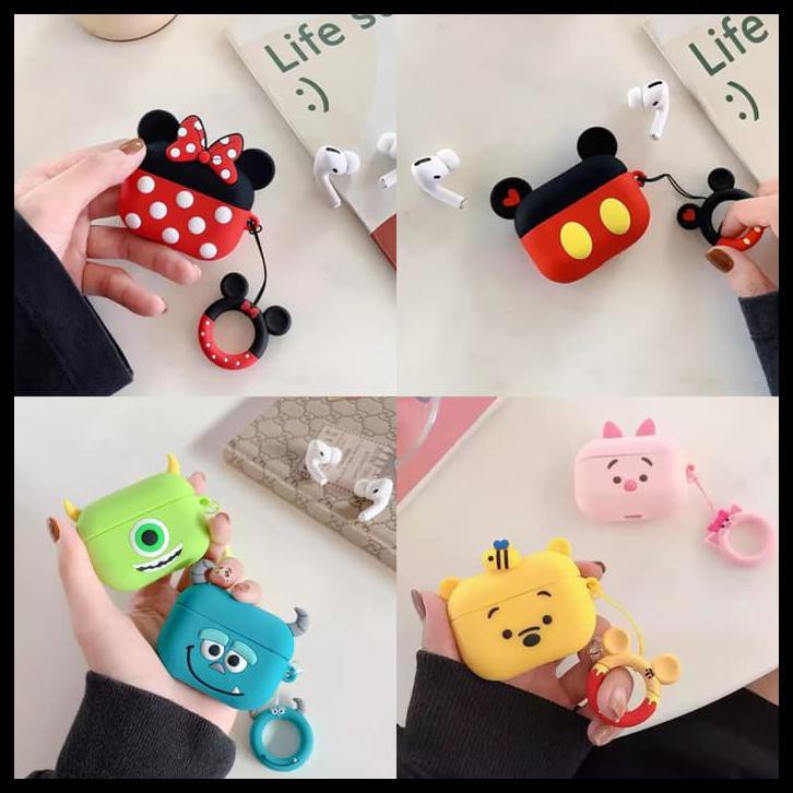 Airpods Pro / Airpods 3 Cartoon Case Silicone Pouch Character + Strap
